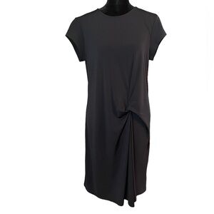 H by Halston, front twist knot dress, black, size small